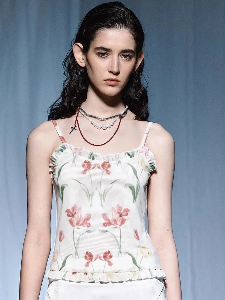 Distressed Print Mesh Suspenders