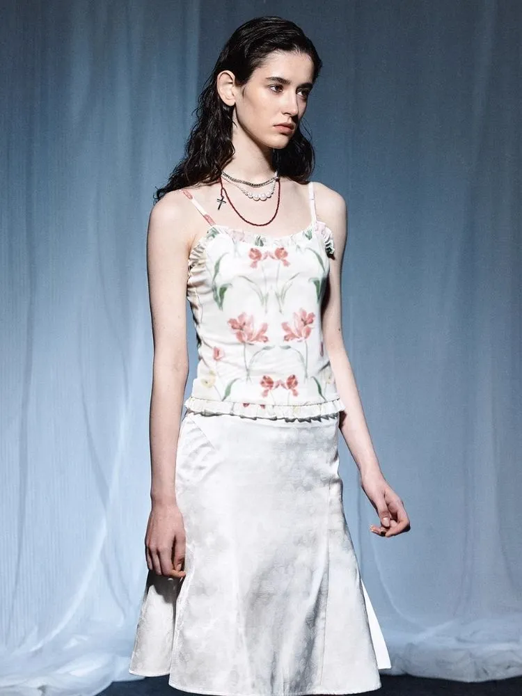 Distressed Print Mesh Suspenders