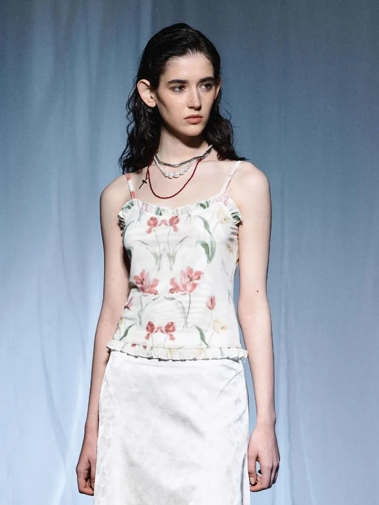 Distressed Print Mesh Suspenders