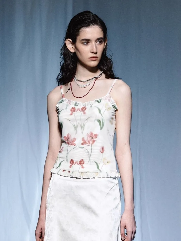 Distressed Print Mesh Suspenders