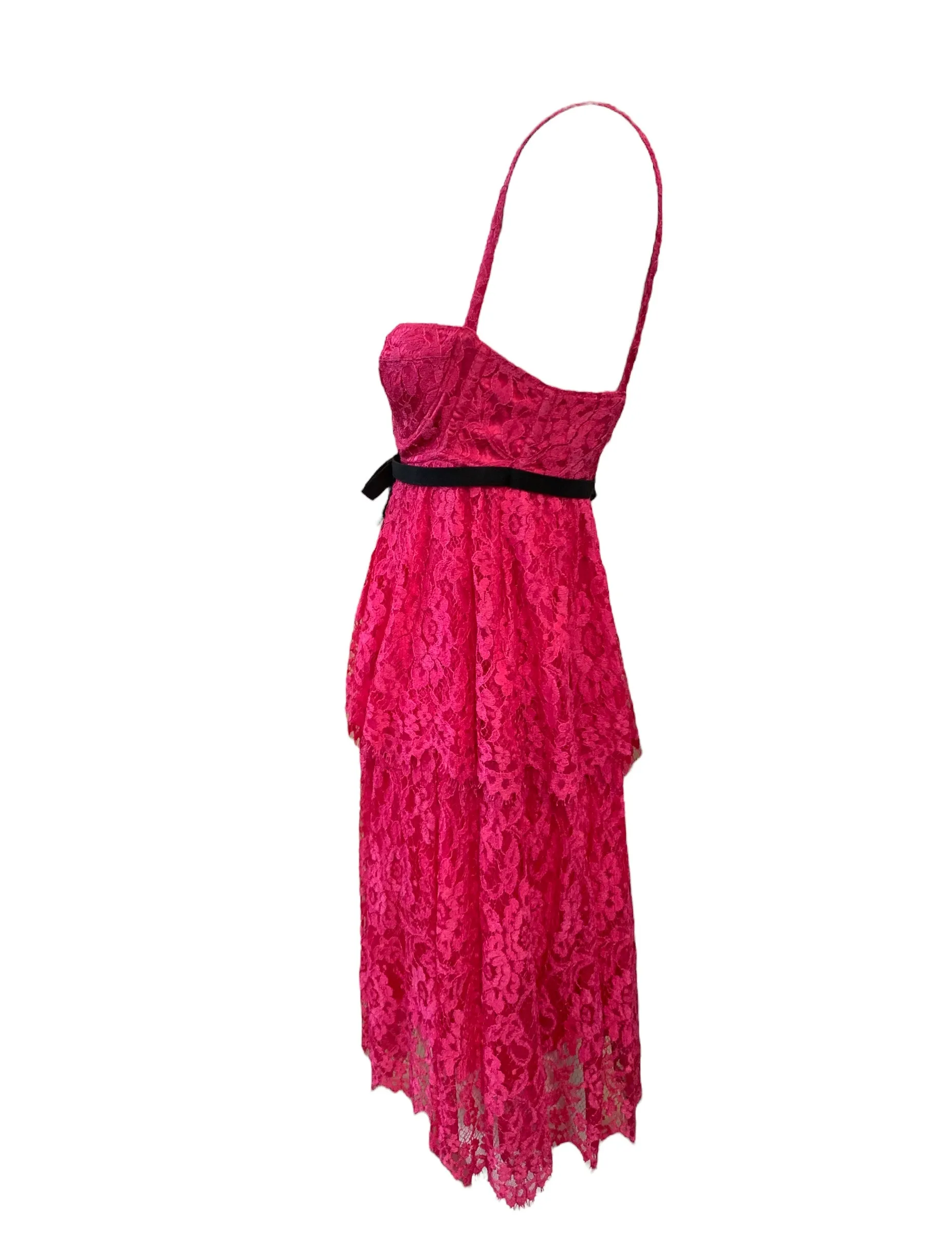 Dolce and Gabbana  Y2K Fuchsia Pink Lace Baby Doll Mini