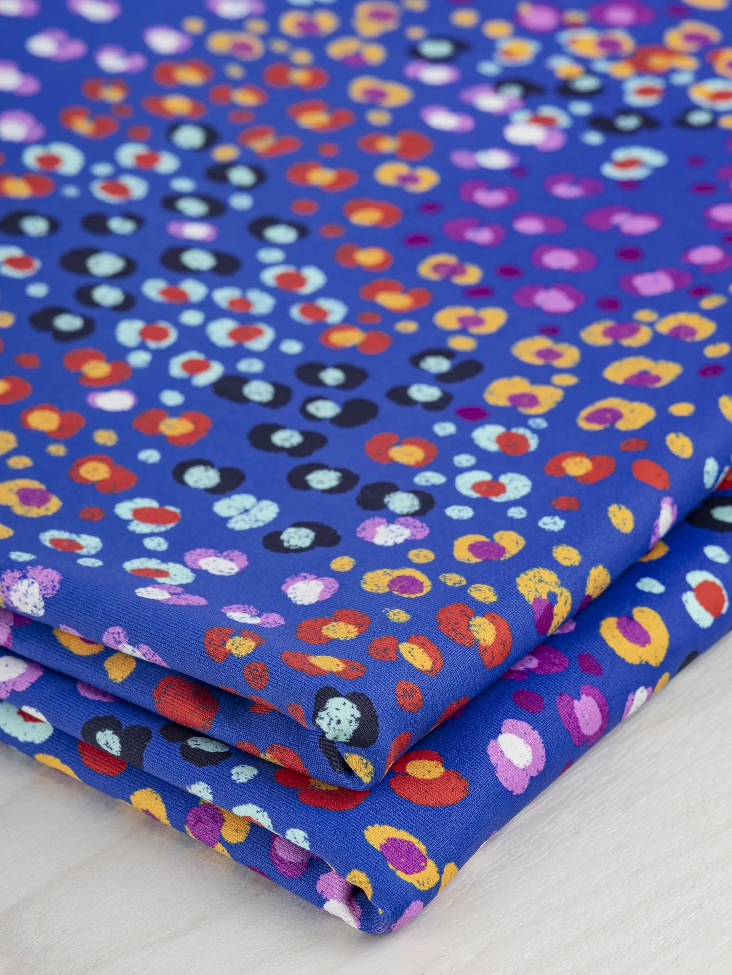 Dot Stretch Knit Deadstock - Blue   Multicolour