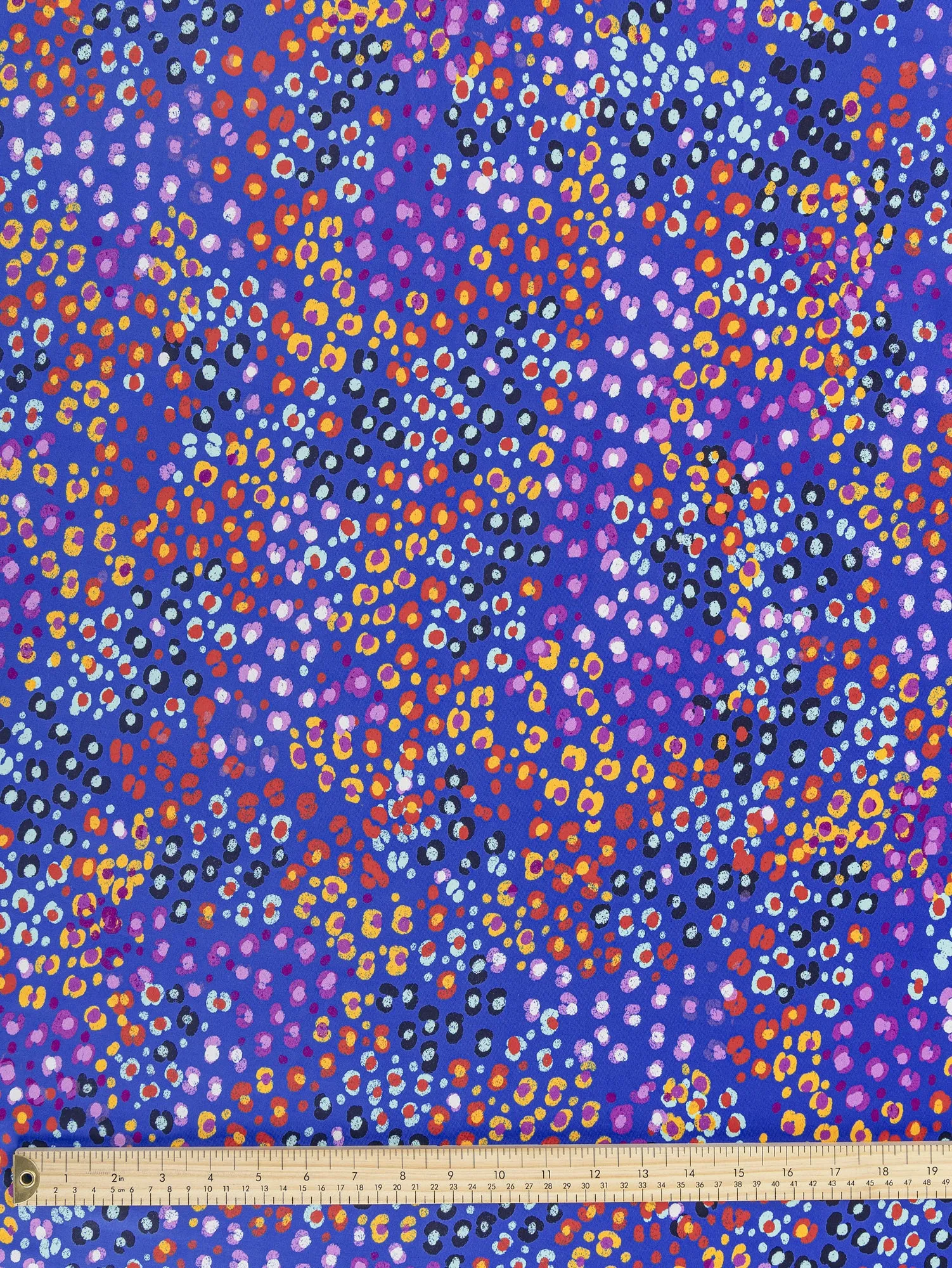 Dot Stretch Knit Deadstock - Blue   Multicolour