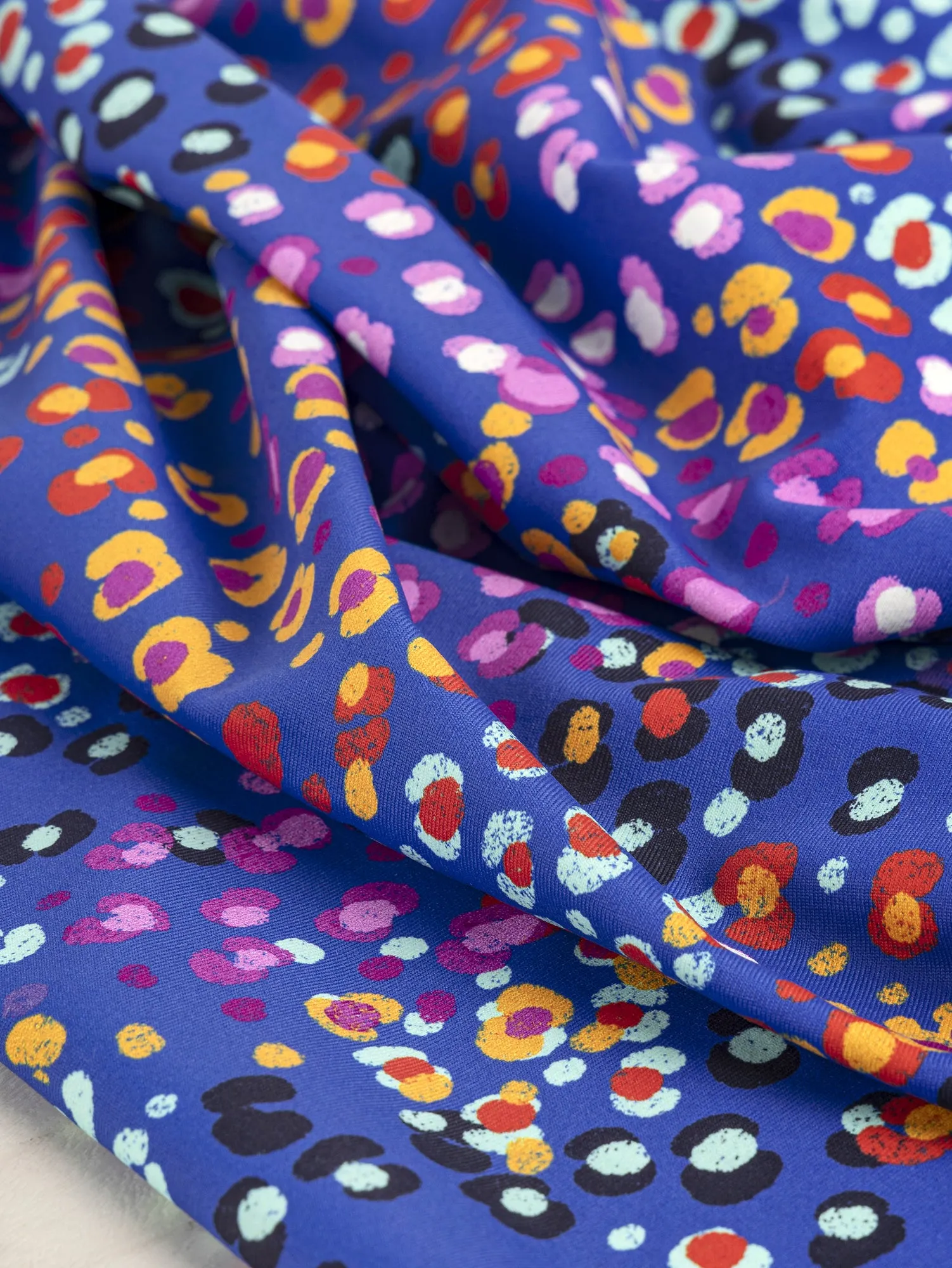 Dot Stretch Knit Deadstock - Blue   Multicolour