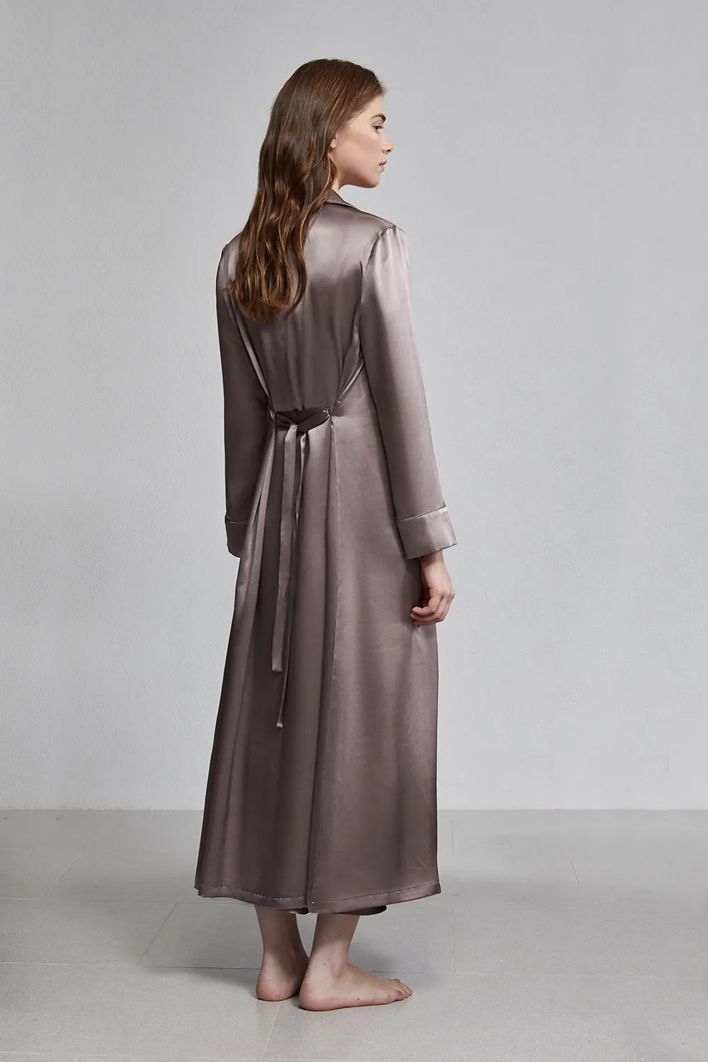 double breasted robe, smoke (sample)