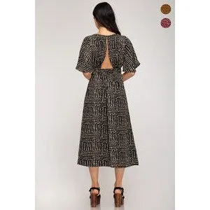 Dress With Spot Pattern-Black