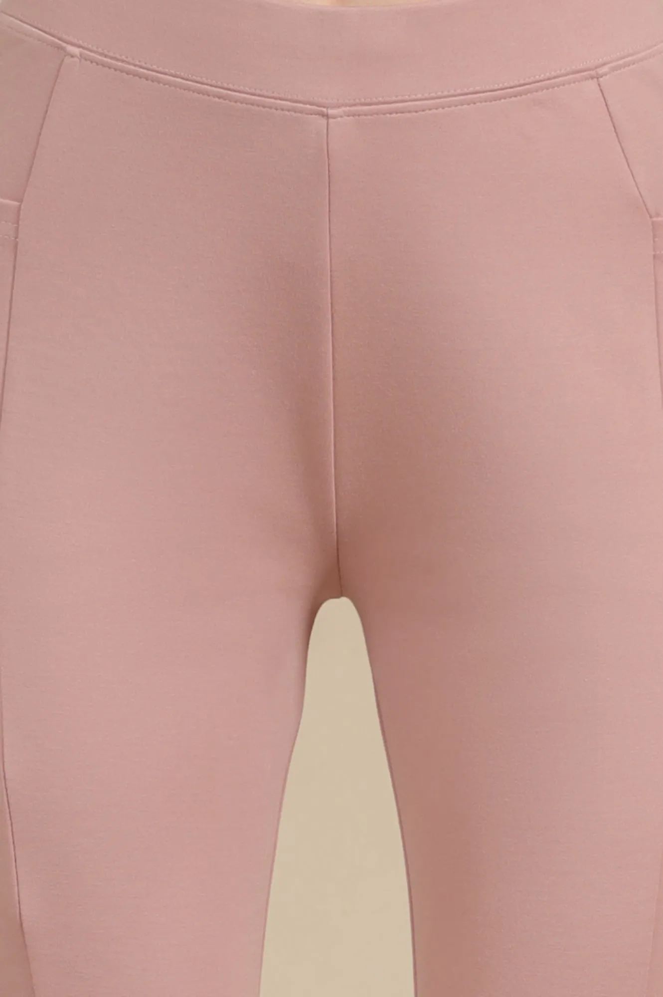 Dusty Pink Calf Length Yoga Tights