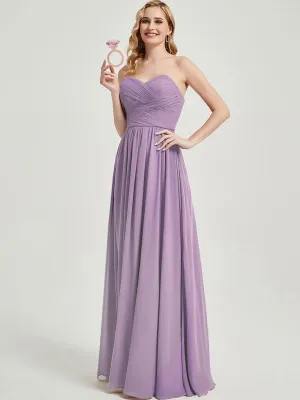 Dusty Purple Pleated Convertible Maxi Chiffon Bridesmaid Dress