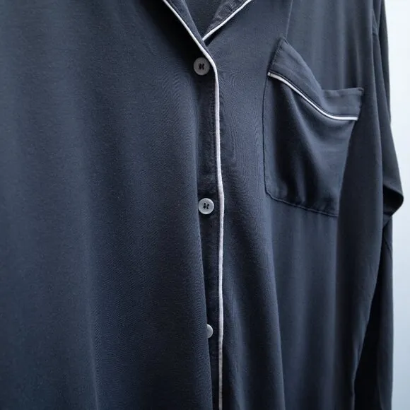 Eberjey Soft and Comfy Gray Long PJ Top &quot;Gisele&quot;