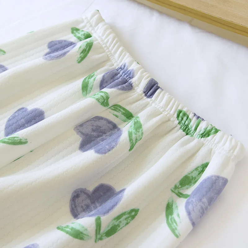 Elegant Cotton Tulip Print Sleepwear
