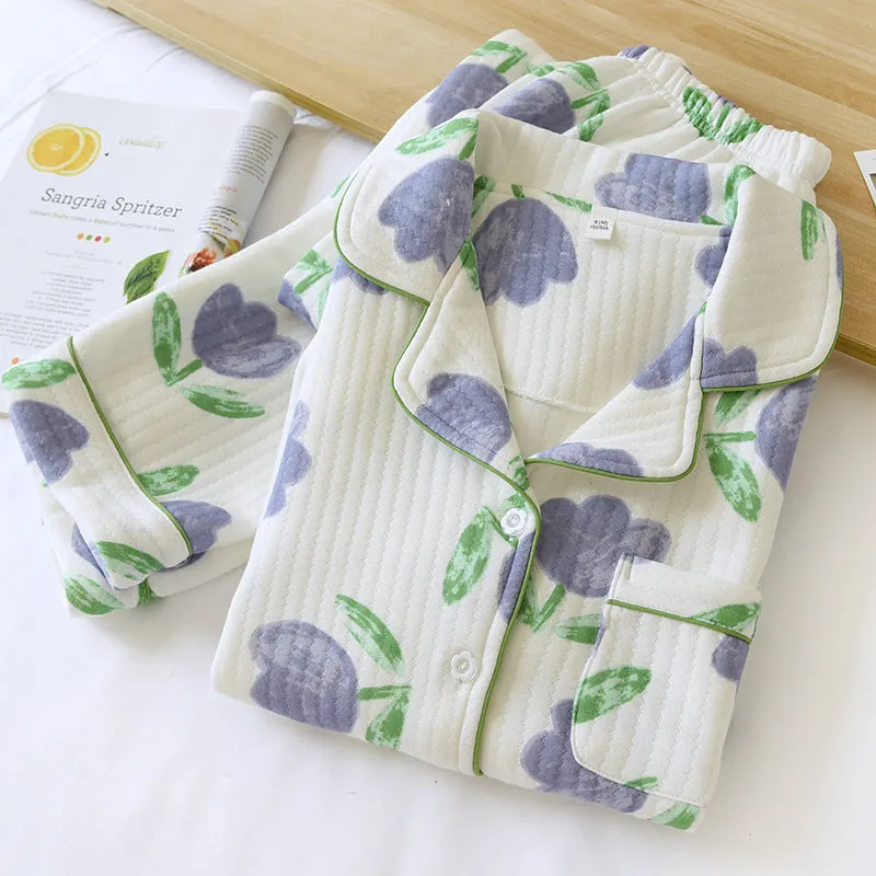 Elegant Cotton Tulip Print Sleepwear