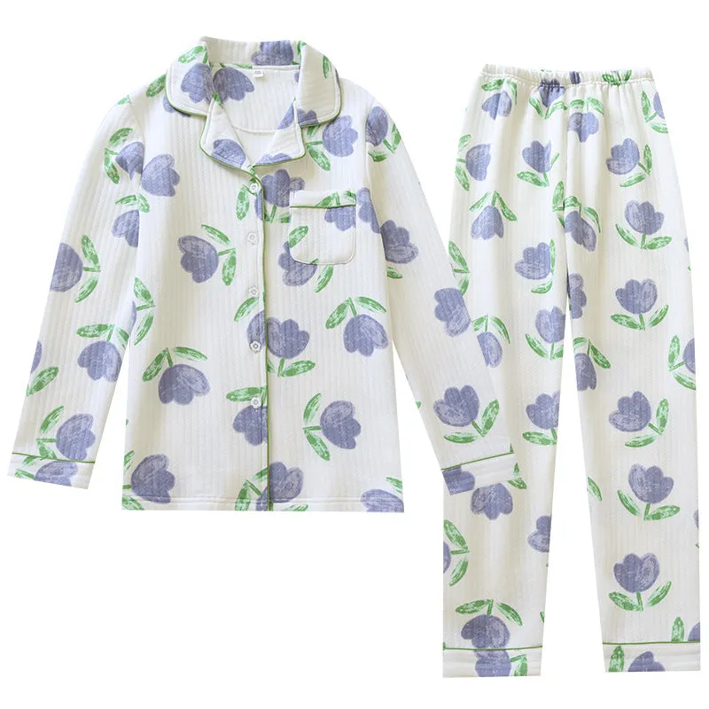 Elegant Cotton Tulip Print Sleepwear
