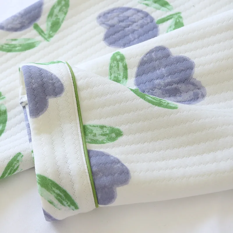 Elegant Cotton Tulip Print Sleepwear