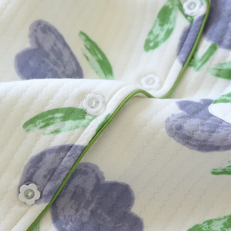 Elegant Cotton Tulip Print Sleepwear