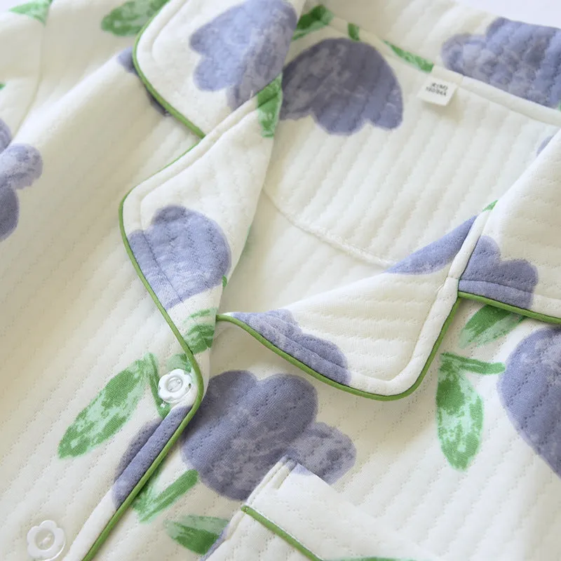Elegant Cotton Tulip Print Sleepwear