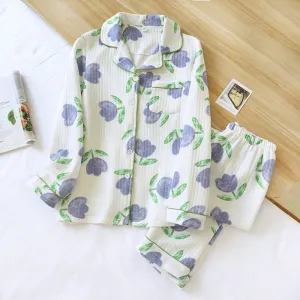 Elegant Cotton Tulip Print Sleepwear