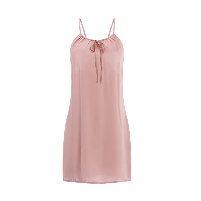 Elegant Halter Neck Satin Slip Dress