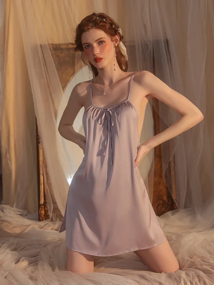 Elegant Halter Neck Satin Slip Dress