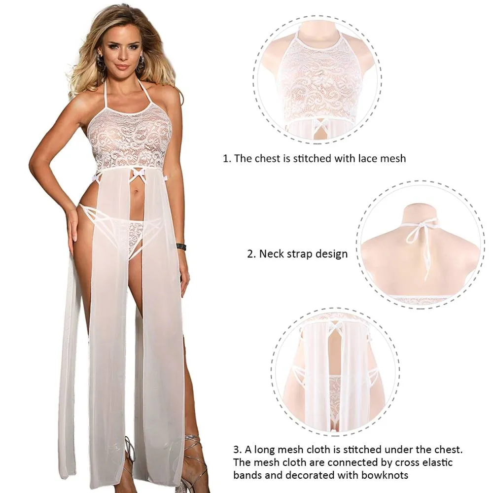 Elegant Hollow Out Lace Sexy Nightgown Egypt