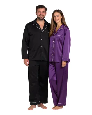 Elegant Satin Silk Couple Pajama Set