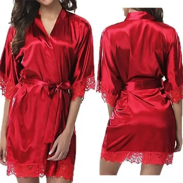 Elegant White Design Silk Short Women Bathrobe Classic Soft And Comfortable Women's Style Sleepwear Indoor Bathrobe
