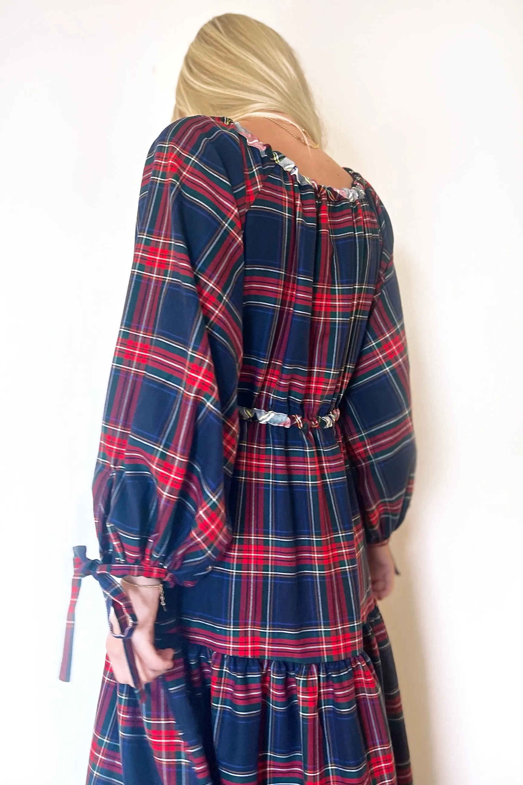 Eliza Faulkner Josie Dress- Navy Plaid