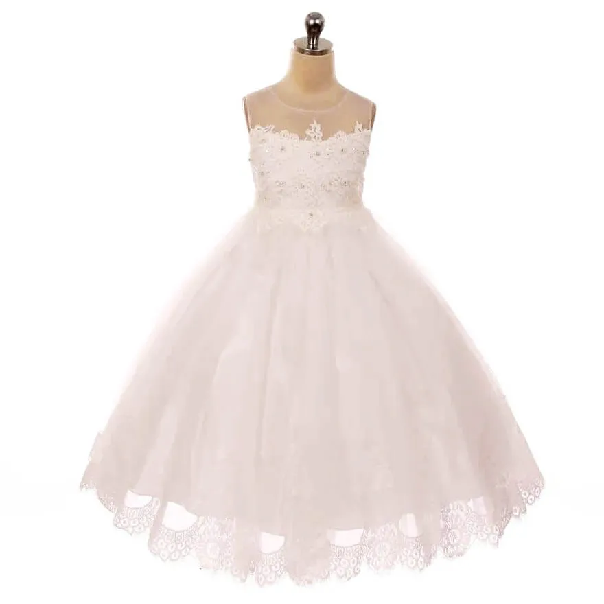 Elodie Applique Dress - White