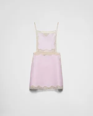 Embroidered, Lace-Trimmed Linen Mini-Dress