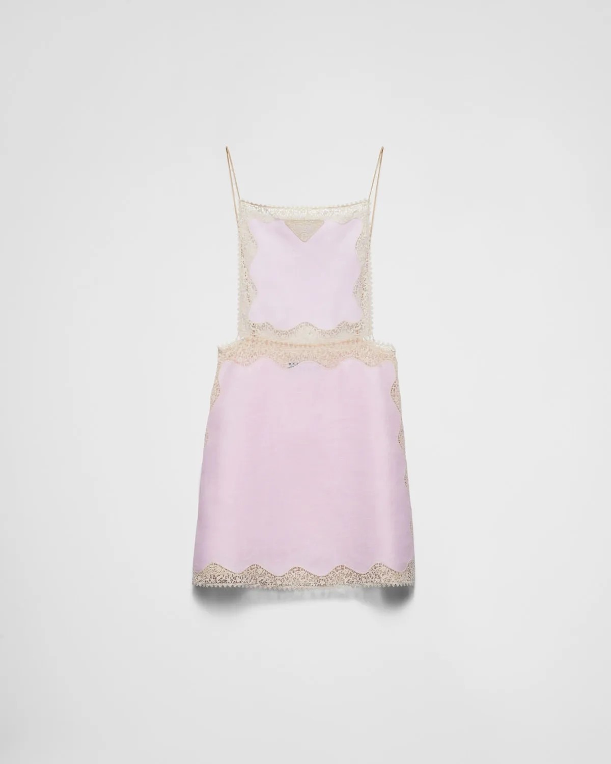 Embroidered, Lace-Trimmed Linen Mini-Dress