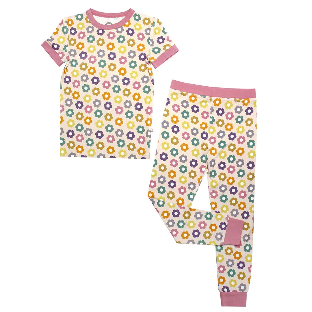 Emerson & Friends Feeling Groovy Short Sleeve Bamboo Kids Pajama Pants Set