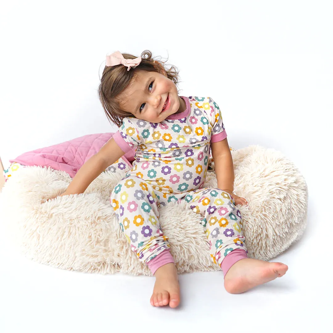 Emerson & Friends Feeling Groovy Short Sleeve Bamboo Kids Pajama Pants Set