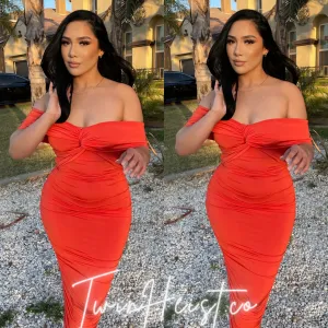 Evening in Orange Dress