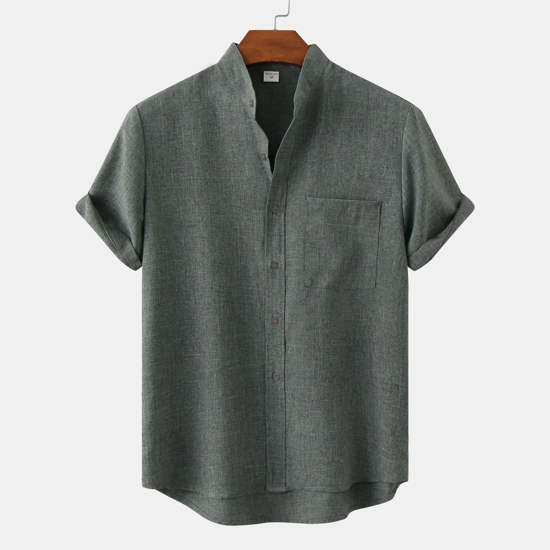 Fabiana® | Men'S Linen Shirt With Short Sleeves And Lapels