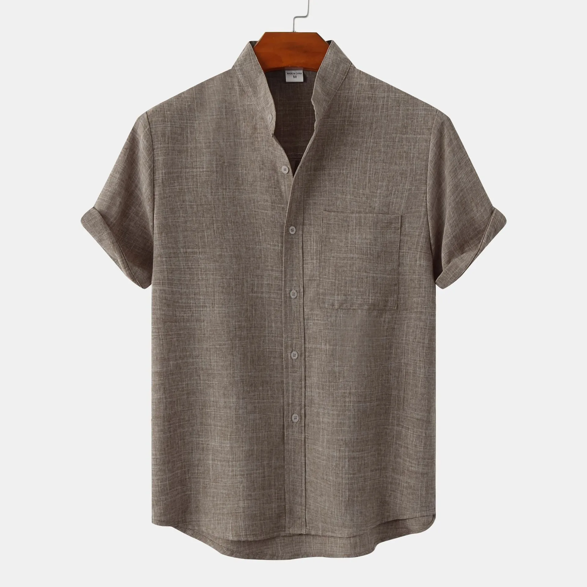 Fabiana® | Men'S Linen Shirt With Short Sleeves And Lapels