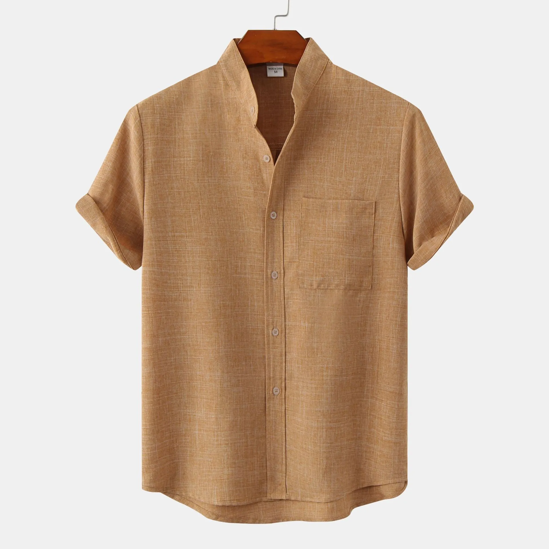 Fabiana® | Men'S Linen Shirt With Short Sleeves And Lapels
