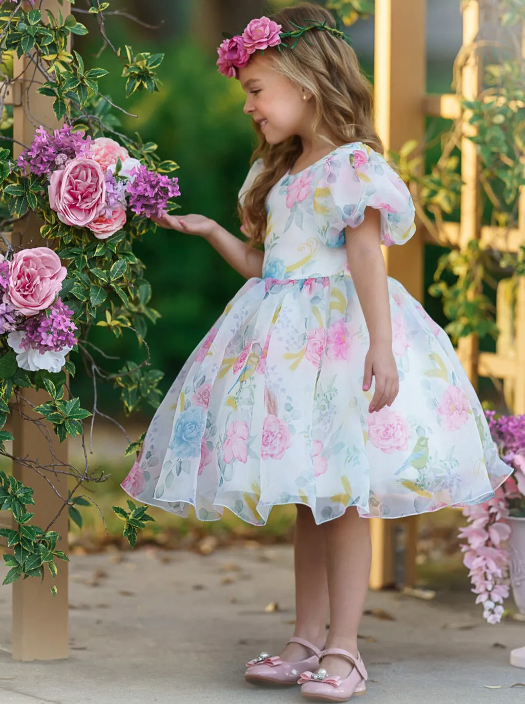 Fancy Floret Open Back Party Dress