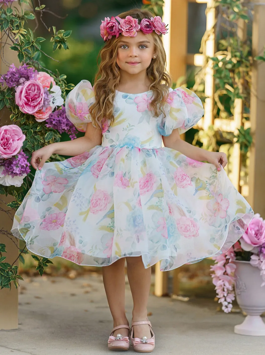 Fancy Floret Open Back Party Dress