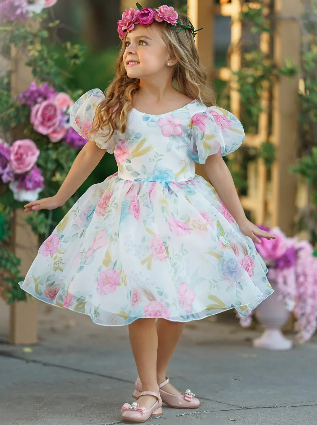 Fancy Floret Open Back Party Dress