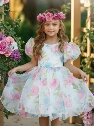 Fancy Floret Open Back Party Dress