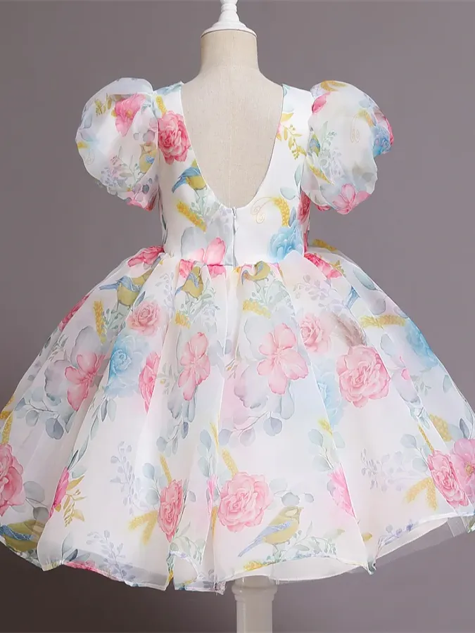 Fancy Floret Open Back Party Dress