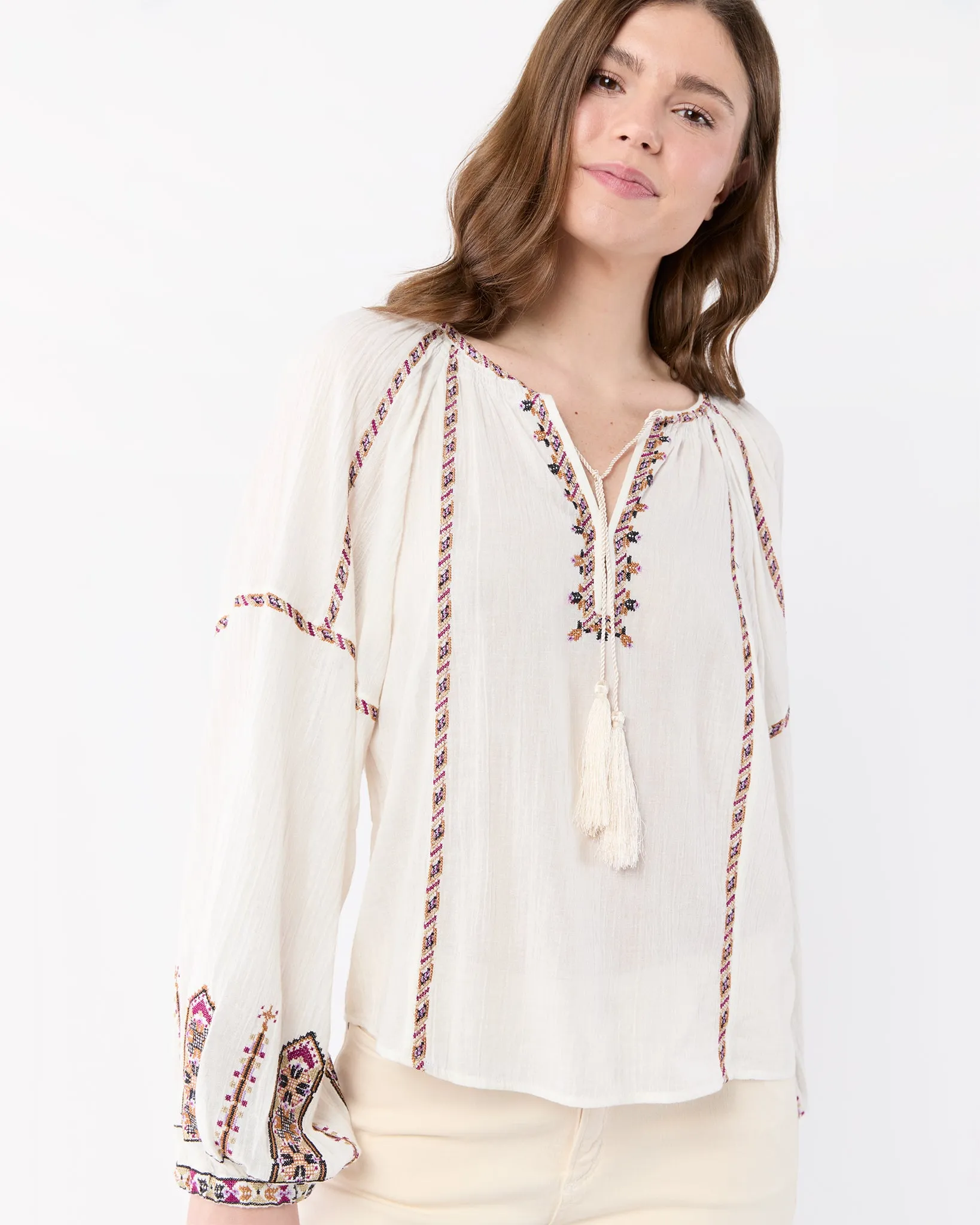 Fernanda Top in Ecru/Ochre