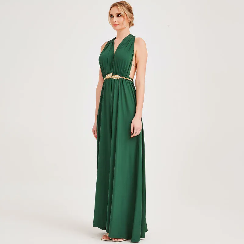 [Final Sale] Emerald Green Infinity Wrap Maxi Bridesmaid Dress