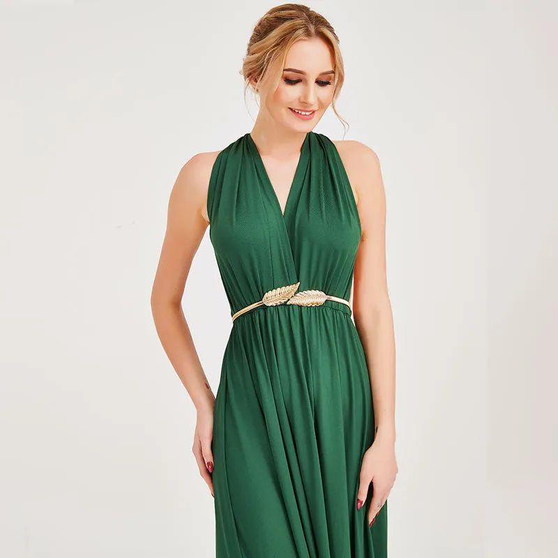 [Final Sale] Emerald Green Infinity Wrap Maxi Bridesmaid Dress