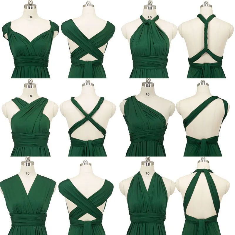 [Final Sale] Emerald Green Infinity Wrap Maxi Bridesmaid Dress