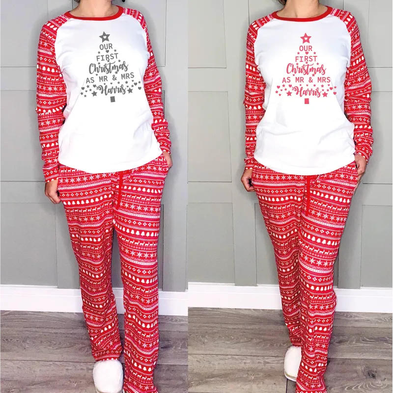 First Christmas As Mr And Mrs Couple Pyjamas