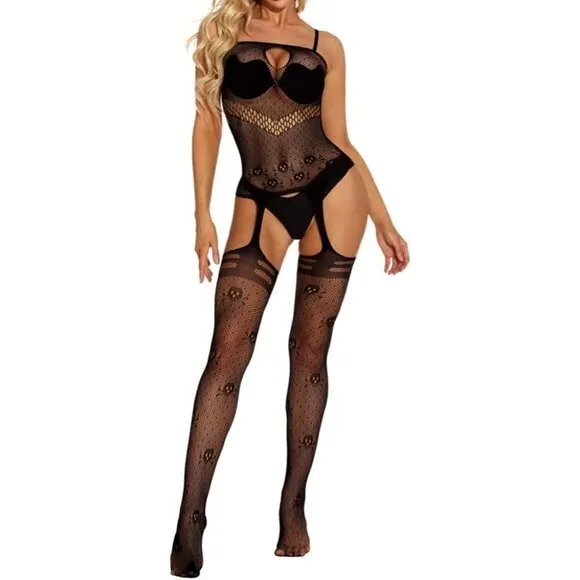 FISHNET Body Stockings Mesh Lingerie Bodysuit Body Soft BDSM Bondage Cosplay NWT