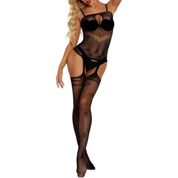 FISHNET Body Stockings Mesh Lingerie Bodysuit Body Soft BDSM Bondage Cosplay NWT