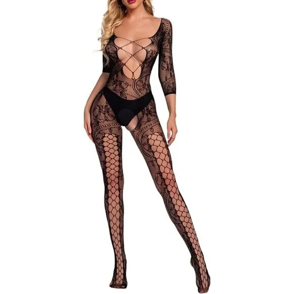 FISHNET Body Stockings Mesh Lingerie Bodysuit Body Soft BDSM Bondage Cosplay NWT