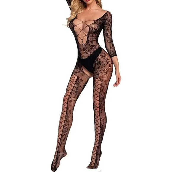 FISHNET Body Stockings Mesh Lingerie Bodysuit Body Soft BDSM Bondage Cosplay NWT