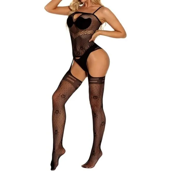 FISHNET Body Stockings Mesh Lingerie Bodysuit Body Soft BDSM Bondage Cosplay NWT